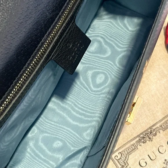 Gucci Sylvie Bee Star Medium Black Leather Extra Ribbon Strap Mint condition - Picture 11 of 14